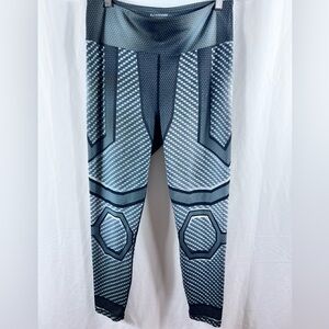 Futuristic Style Geometric Ali/Amenha Grrrrl Athleisure Gray Leggings size XXL